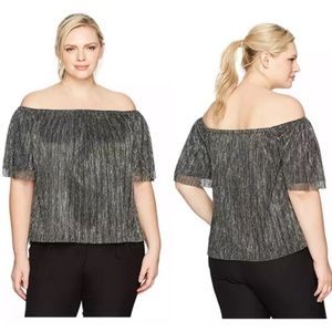 ❤️‍🔥 NWT Rachel Roy Metallic Off Shoulder Crop Blouse